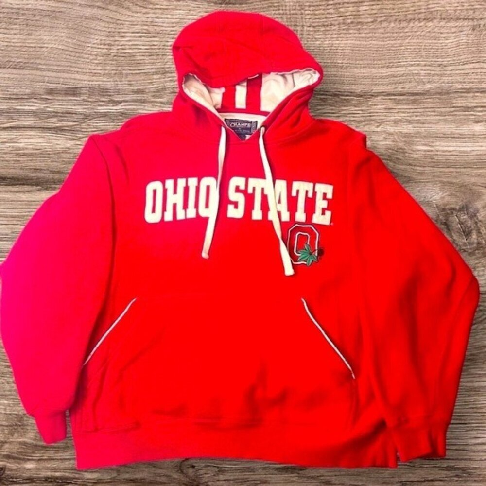 Ohio State Red Hoodie Champs Sports Team Edition Pullover Mens L Cotton Blend